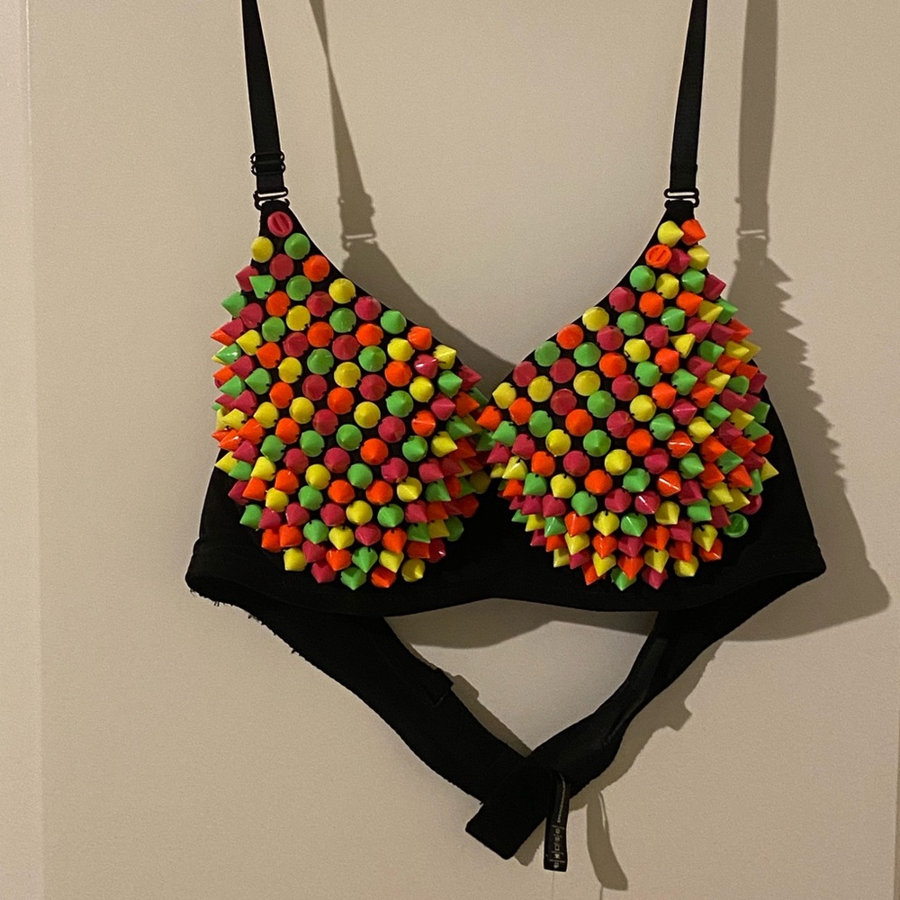 Colorful Spiked Bra